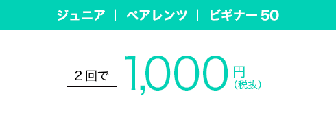 2回で1,000円(税抜)